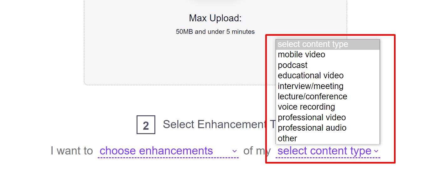 Content Types by Audioenhancer.ai